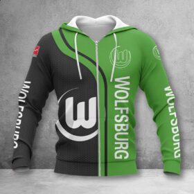 VfL Wolfsburg Hoodie Zip Herren | WOB Kapuzenjacke mit Reißverschluss WINA2516