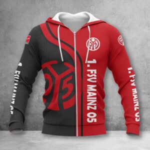 1. FSV Mainz 05 Hoodie Zip Herren | Mainz 05 Kapuzenjacke mit Reißverschluss WINA2501