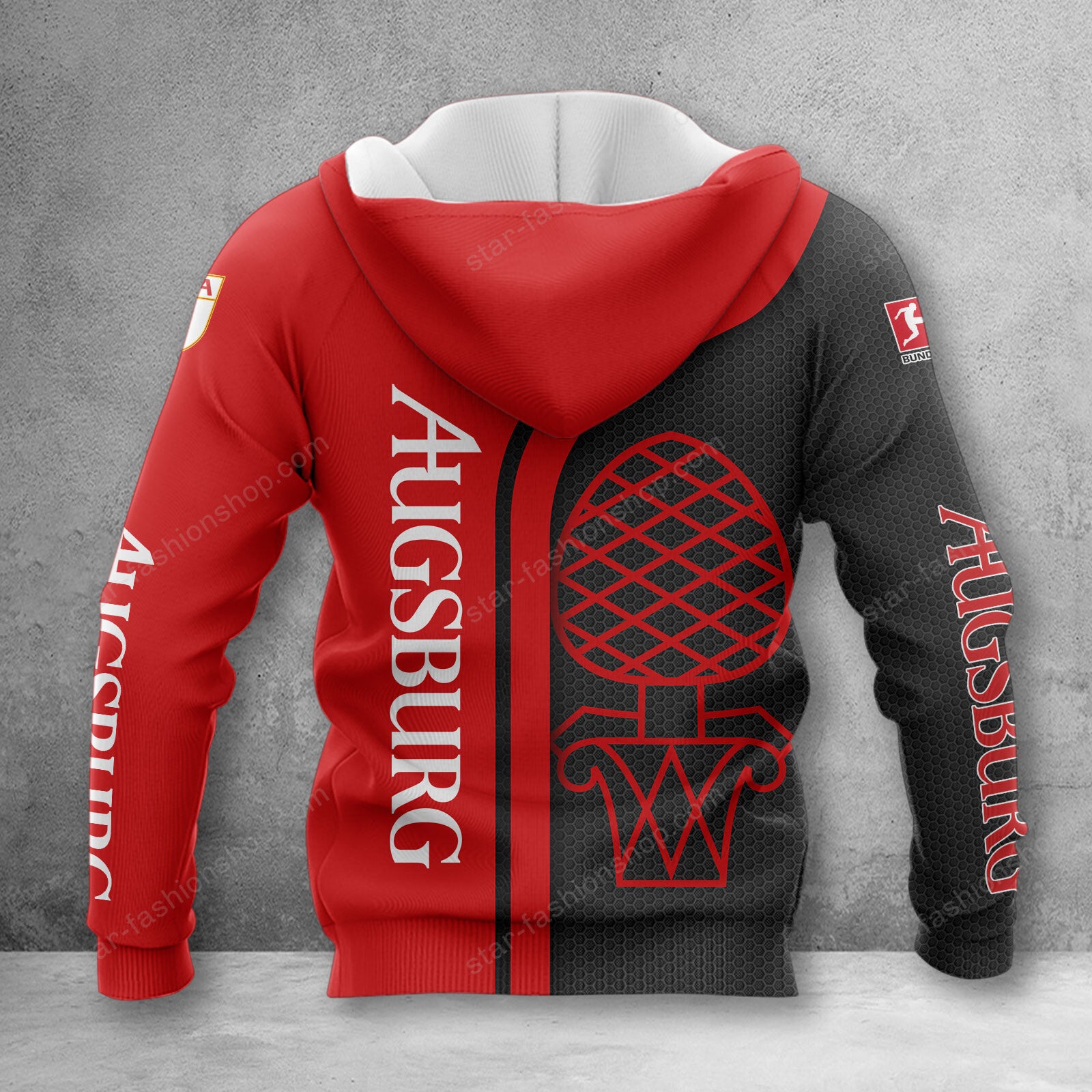 FC Augsburg Hoodie Herren | FCA Kapuzenpullover WINA2506 – Bild 2