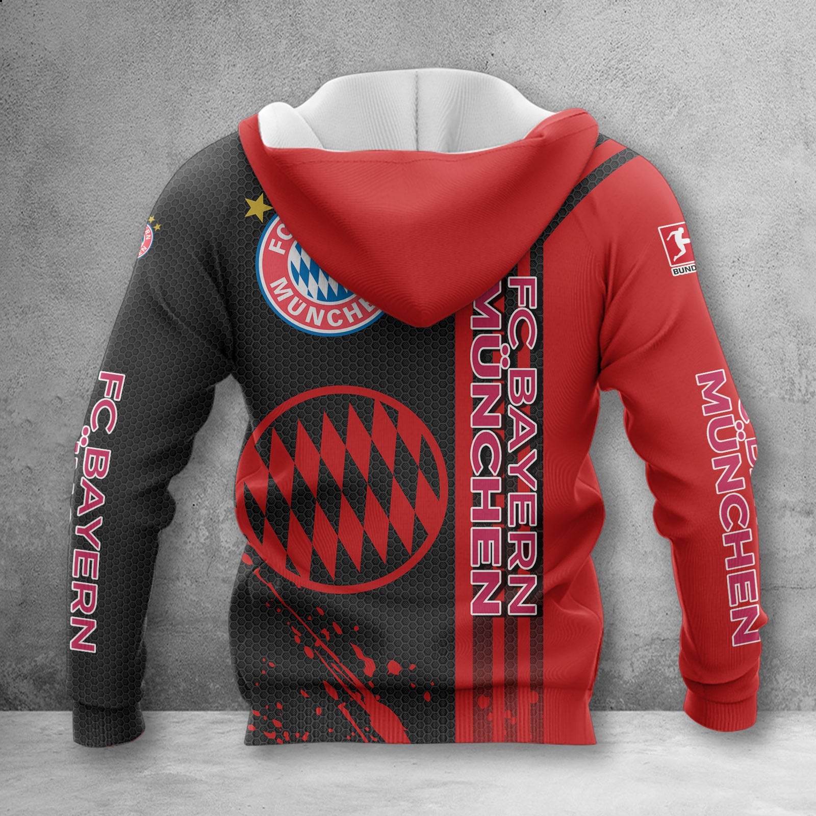 Bayern München Hoodie Zip Herren | FCB Kapuzenjacke mit Reißverschluss WINA2748 – Bild 2