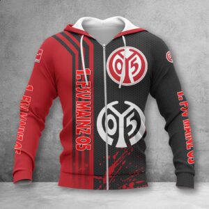1. FSV Mainz 05 Hoodie Zip Herren | Mainz 05 Kapuzenjacke mit Reißverschluss WINA2742