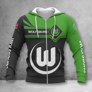 VfL Wolfsburg Hoodie Zip Herren | WOB Kapuzenjacke mit Reißverschluss WINA3170