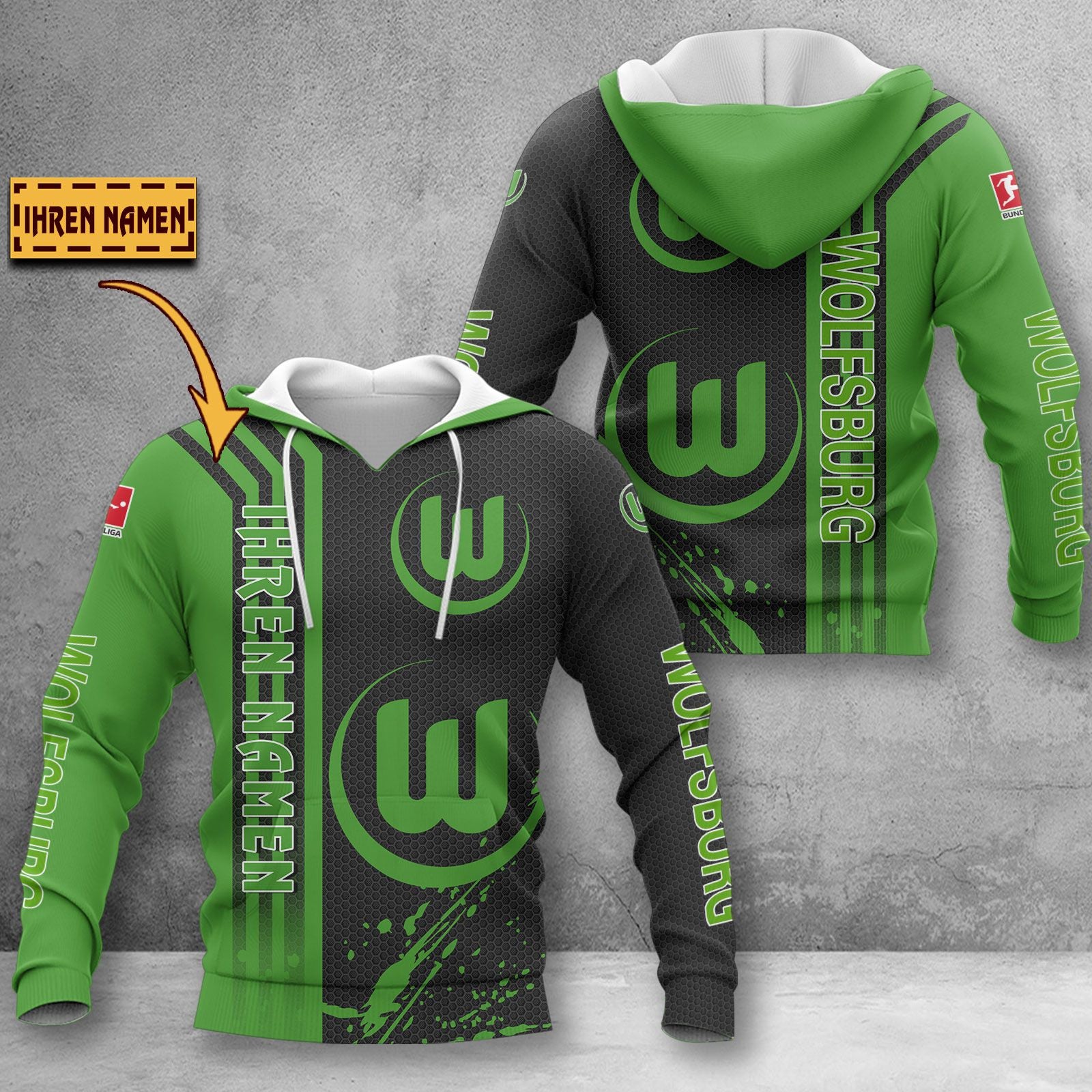 VfL Wolfsburg Hoodie Herren | WOB Kapuzenpullover WINA3228