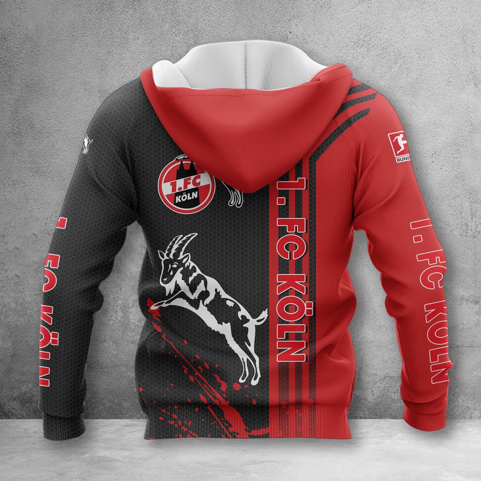 1. FC Köln Hoodie Herren | Effzeh Kapuzenpullover WINA3212 – Bild 2