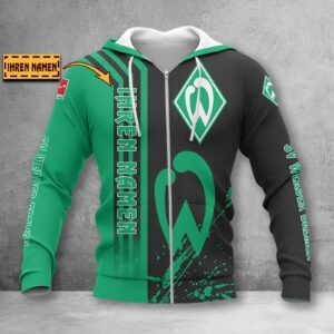 Werder Bremen Hoodie Zip Herren | SVW Kapuzenjacke mit Reißverschluss WINA3229