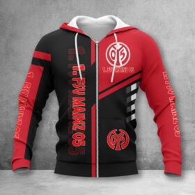 1. FSV Mainz 05 Hoodie Zip Herren | Mainz 05 Kapuzenjacke mit Reißverschluss WINA3524