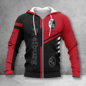 SC Freiburg Hoodie Zip Herren | SCF Kapuzenjacke mit Reißverschluss WINA3533