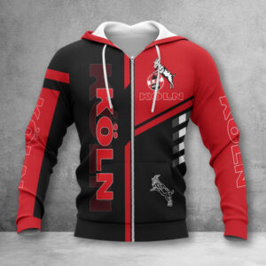 1. FC Köln Hoodie Zip Herren | Effzeh Kapuzenjacke mit Reißverschluss WINA3467