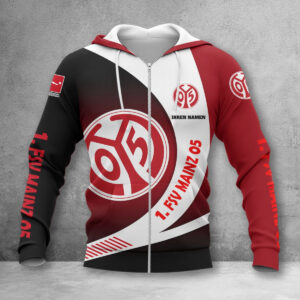 1. FSV Mainz 05 Hoodie Zip Herren | Mainz 05 Kapuzenjacke mit Reißverschluss WINA11452