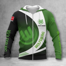 VfL Wolfsburg Hoodie Zip Herren | WOB Kapuzenjacke mit Reißverschluss WINA11467