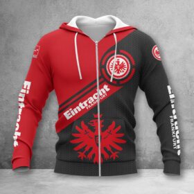 Eintracht Frankfurt Hoodie Zip Herren | SGE Kapuzenjacke mit Reißverschluss WINA2858