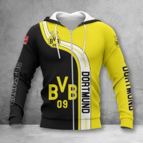 Borussia Dortmund Hoodie Zip Herren | BVB Kapuzenjacke mit Reißverschluss WINA2800