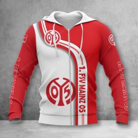 1. FSV Mainz 05 Hoodie Zip Herren | Mainz 05 Kapuzenjacke mit Reißverschluss WINA2798