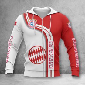 Bayern München Hoodie Zip Herren | FCB Kapuzenjacke mit Reißverschluss WINA2804