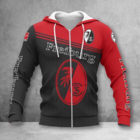 SC Freiburg Hoodie Zip Herren | SCF Kapuzenjacke mit Reißverschluss WINA2919