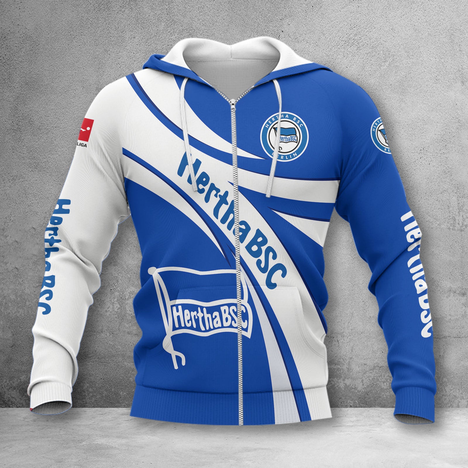 Hertha BSC Hoodie Zip Herren | Hertha Kapuzenjacke mit Reißverschluss WINA2452