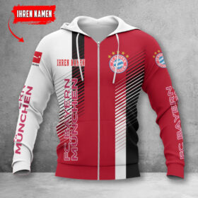 Bayern München Hoodie Zip Herren | FCB Kapuzenjacke mit Reißverschluss WINA10725