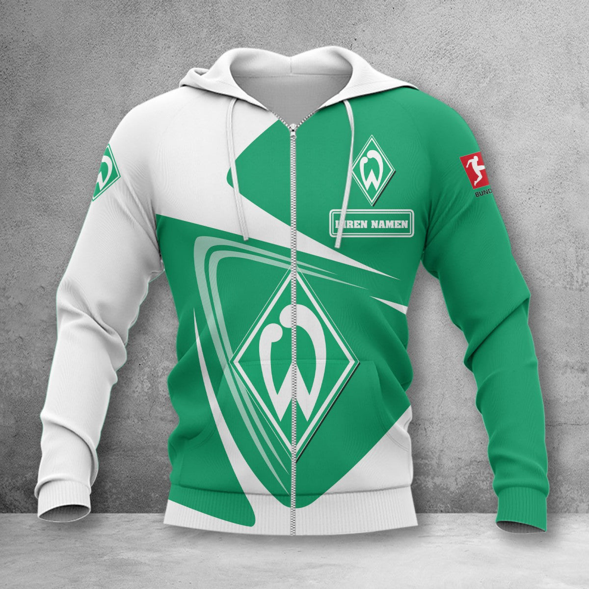 Werder Bremen Hoodie Zip Herren | SVW Kapuzenjacke mit Reißverschluss WINA17721