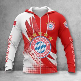 Bayern München Hoodie Zip Herren | FCB Kapuzenjacke mit Reißverschluss WINA23162