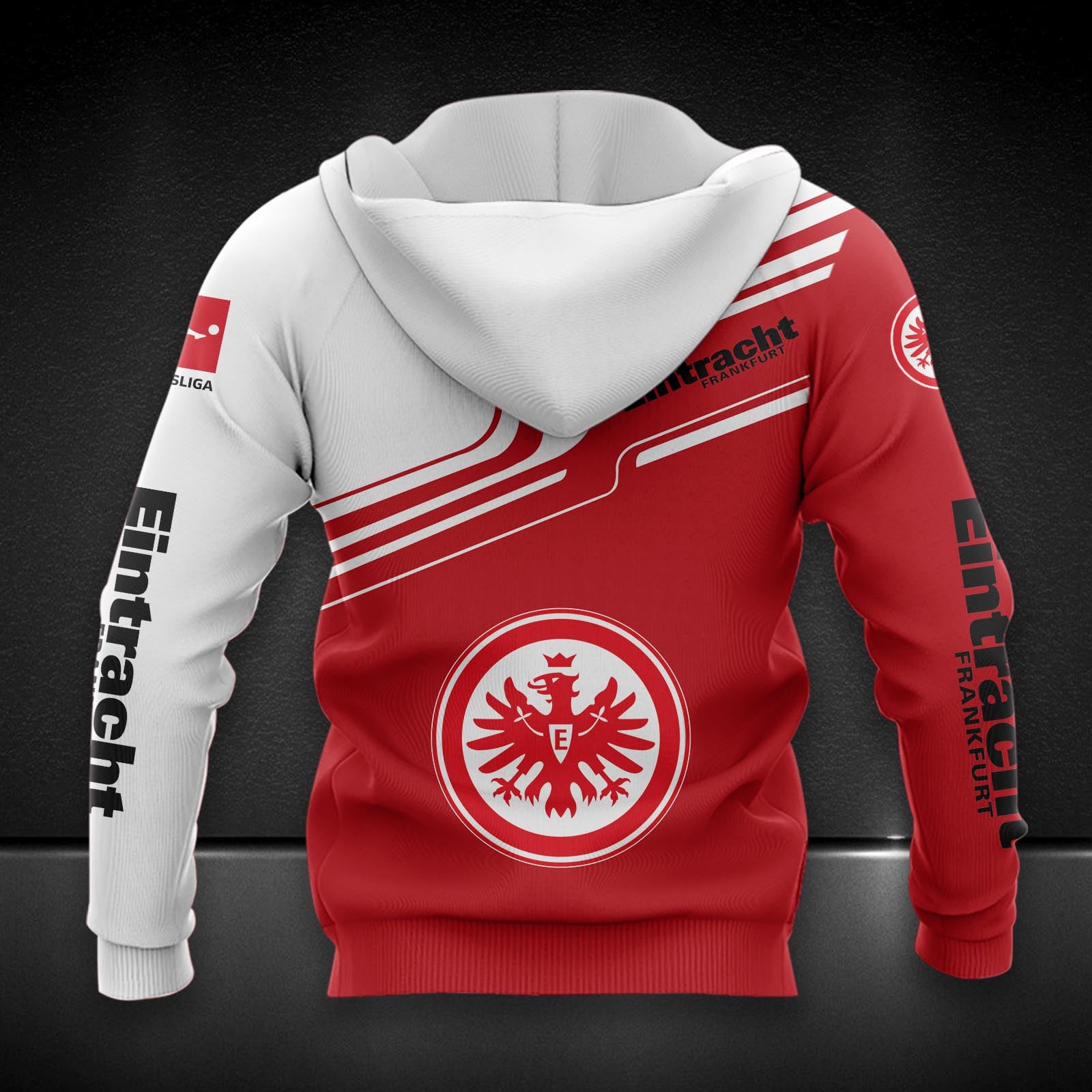 Eintracht Frankfurt Hoodie Zip Herren | SGE Kapuzenjacke mit Reißverschluss DDQQA80217 – Bild 2