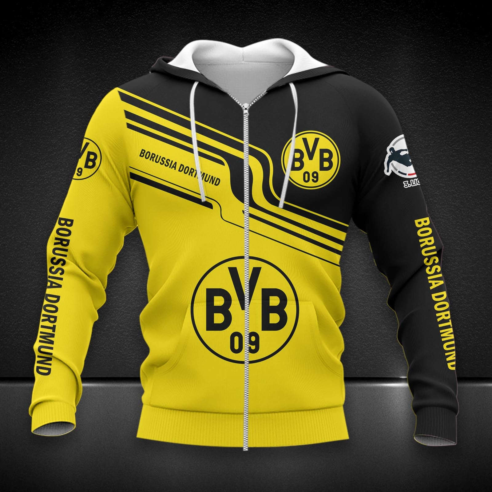 Borussia Dortmund II Hoodie Zip Herren | BVB II Kapuzenjacke mit Reißverschluss DDQQA80250