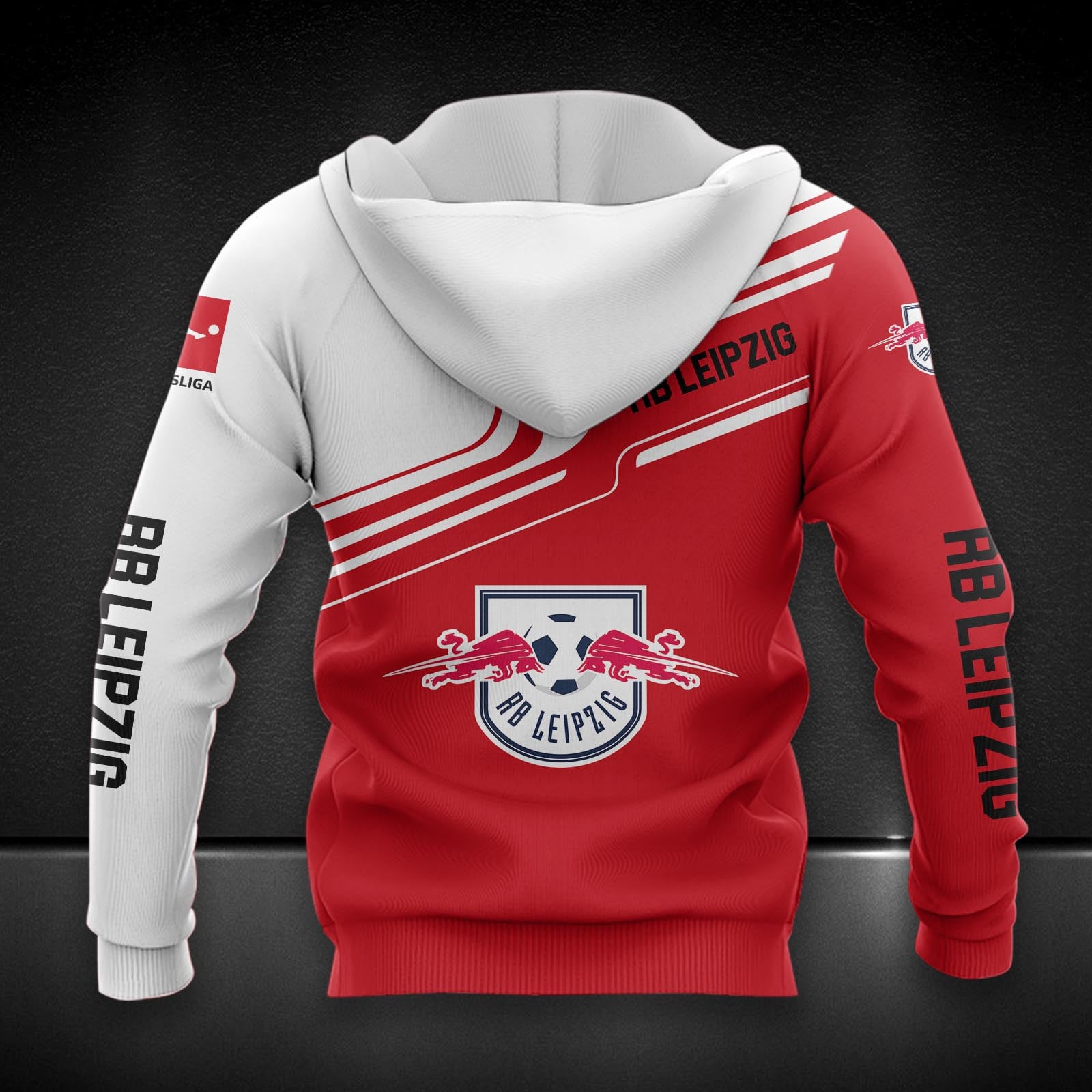 RB Leipzig Hoodie Herren | RBL Kapuzenpullover DDQQA80221 – Bild 2